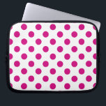 Fuchsia polka dots laptop sleeve<br><div class="desc">Fuchsia and white polka stits</div>