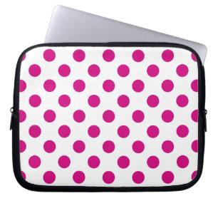 Fuchsia polka dots laptop sleeve