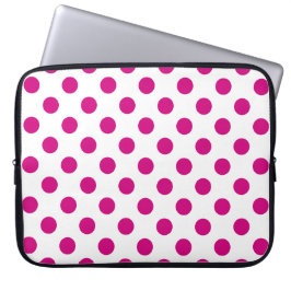Fuchsia polka dots laptop sleeve