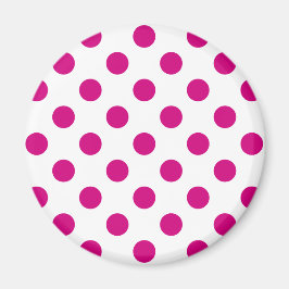 Fuchsia polka dots magneet