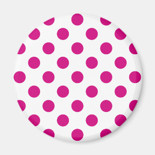 Fuchsia polka dots magneet