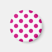 Fuchsia polka dots magneet (Voorkant)