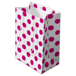 Fuchsia polka dots medium cadeauzakje