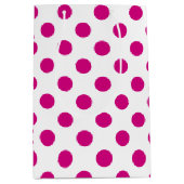 Fuchsia polka dots medium cadeauzakje (Voorkant)