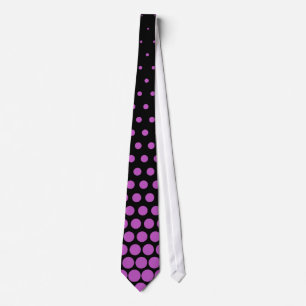 Fuchsia Polka Dots Modern Black Stropdas