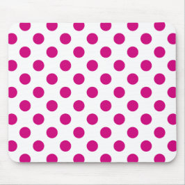 Fuchsia polka dots muismat