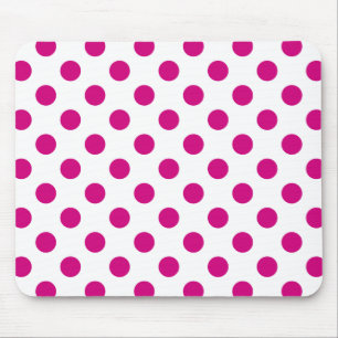 Fuchsia polka dots muismat