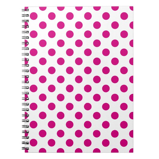 Fuchsia polka dots notitieboek (Voorkant)