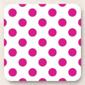 Fuchsia polka dots onderzetter (Voorkant)