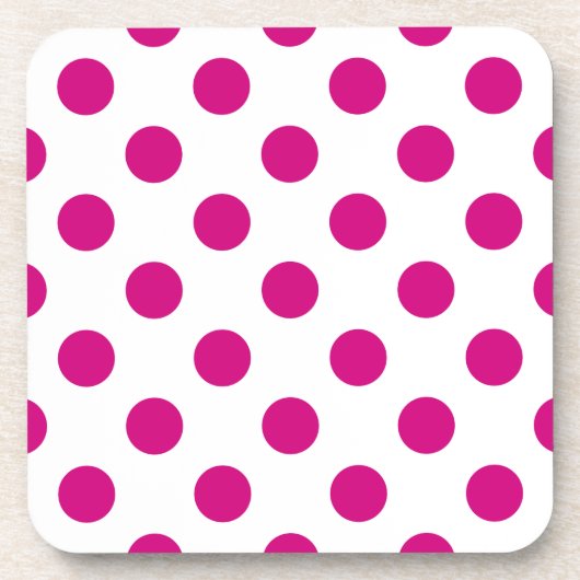 Fuchsia polka dots onderzetter (Voorkant)