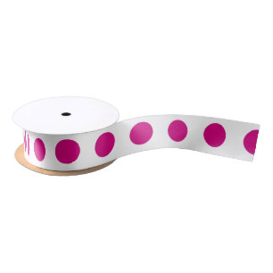 Fuchsia polka dots satijnen lint