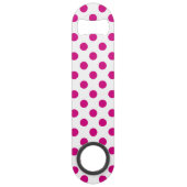 Fuchsia polka dots speed flessenopener (Voorkant)