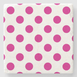 Fuchsia polka dots stenen onderzetter