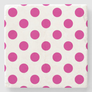 Fuchsia polka dots stenen onderzetter
