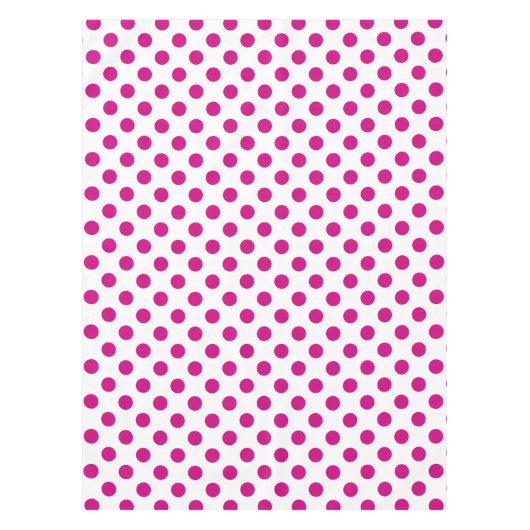Fuchsia polka dots tafelkleed (Voorkant)