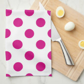 Fuchsia polka dots theedoek (Quarter Fold)