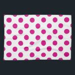 Fuchsia polka dots theedoek<br><div class="desc">Fuchsia and white polka stits</div>