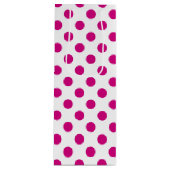 Fuchsia polka dots wijn cadeautas (Voorkant)