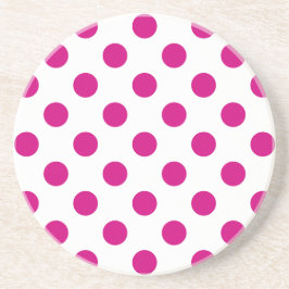 Fuchsia polka dots zandsteen onderzetter