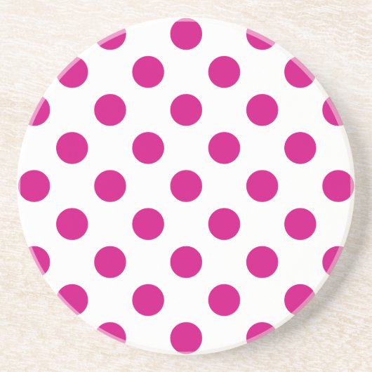 Fuchsia polka dots zandsteen onderzetter (Voorkant)