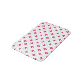 Fuchsia polka kruist wit badmat (Gekanteld)