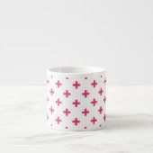 Fuchsia polka kruist wit espresso kop (Voorkant)