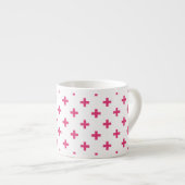 Fuchsia polka kruist wit espresso kop (Voorkant rechts)