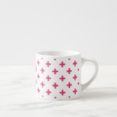 Fuchsia polka kruist wit espresso kop (Rechts)