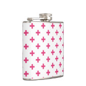 Fuchsia polka kruist wit heupfles (Rechts)