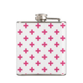 Fuchsia polka kruist wit heupfles (Achterkant)