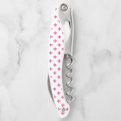 Fuchsia polka kruist wit kurkentrekker (Achterkant)
