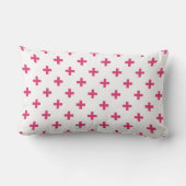 Fuchsia polka kruist wit kussen (Achterkant)