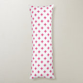 Fuchsia polka kruist wit lichaamskussen (Achterkant (Verticaal))
