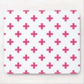 Fuchsia polka kruist wit muismat (Voorkant)