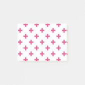 Fuchsia polka kruist wit post-it® notes (Voorkant)