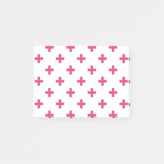 Fuchsia polka kruist wit post-it® notes (Voorkant)