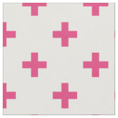 Fuchsia polka kruist wit stof (Close Up)