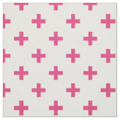 Fuchsia polka kruist wit stof (Swatch)