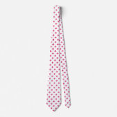 Fuchsia polka kruist wit stropdas (Voorkant)