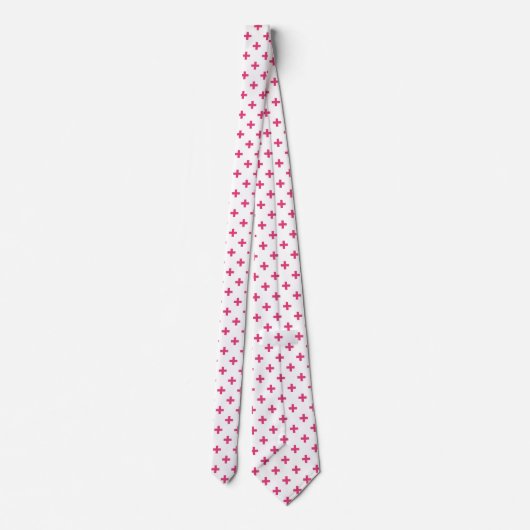 Fuchsia polka kruist wit stropdas (Achterkant)