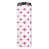 Fuchsia polka kruist wit thermosbeker (Achterkant)