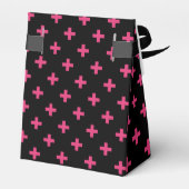 Fuchsia polka kruist zwart bedankdoosjes (Achterkant)