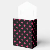 Fuchsia polka kruist zwart bedankdoosjes (Geopend)