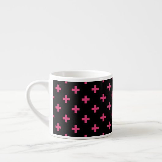 Fuchsia polka kruist zwart espresso kop (Links)