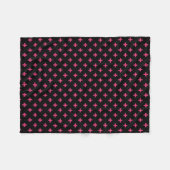 Fuchsia polka kruist zwart fleece deken (Voorkant (Horizontaal))