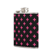 Fuchsia polka kruist zwart heupfles (Links)