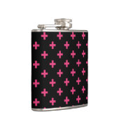 Fuchsia polka kruist zwart heupfles (Rechts)