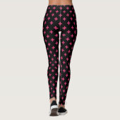 Fuchsia polka kruist zwart leggings (Achterkant)