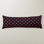 Fuchsia polka kruist zwart lichaamskussen (Voorkant)