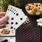 Fuchsia polka kruist zwart pokerkaarten (Insitu)